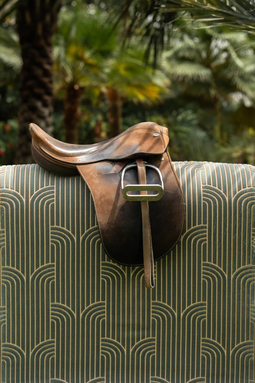 Lacuna daybed in green upholstery, detail